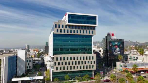 Netflix Company Hoofdkwartier Los Angeles Los Angeles Drone Footage Los — Stockvideo