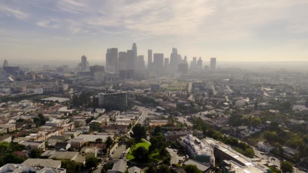 Vista Aerea Distante Sul Centro Los Angeles Los Angeles Drone — Video Stock