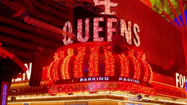 Typical Neon Signs Downtown Las Vegas Las Vegas Usa October — Stock Video