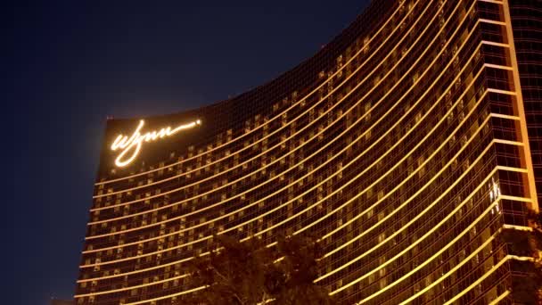 Wynn Hotel Casino Las Vegas Nocą Las Vegas Usa Październik — Wideo stockowe