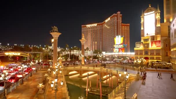 Venetian Hotel Casino Notte Las Vegas Usa Ottobre 2023 — Video Stock
