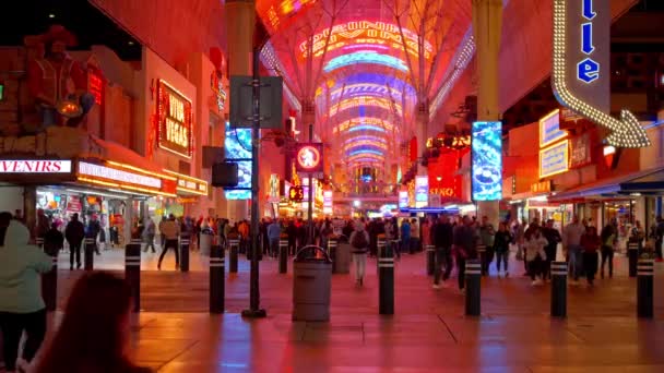 Typical Neon Signs Downtown Las Vegas Las Vegas Usa Října — Stock video