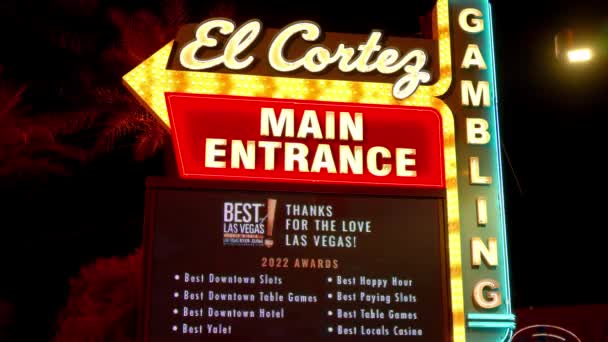 Cortez Hotel Casino Centro Las Vegas Las Vegas Estados Unidos — Vídeos de Stock