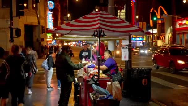 Streetfood Hollywood Boulevard Los Angeles Usa Listopad 2023 — Wideo stockowe