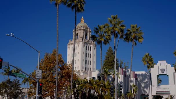 Beverly Hills Şehir Merkezi Los Angeles Abd Kasım 2023 — Stok video