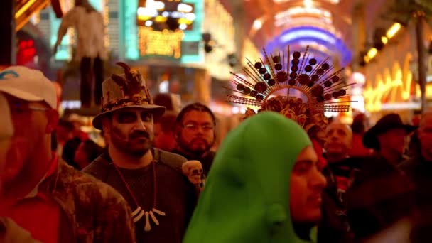 Obrovská Halloweenská Párty Fremont Street Centru Las Vegas Las Vegas — Stock video