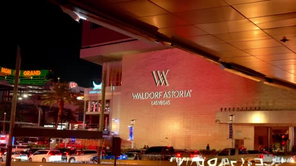 Waldorf Astoria Las Vegas Noci Las Vegas Usa Října 2023 — Stock video