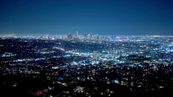 Los Angeles Noite Vista Impressionante Luzes Cidade Fotografia Viagem — Vídeo de Stock