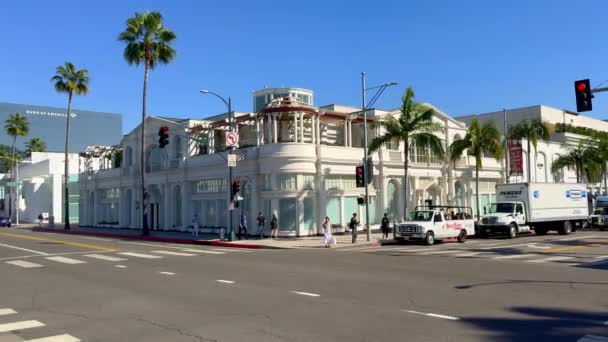 Rodeo Drive Beverly Hills Los Angeles Usa 2023 — Stock video