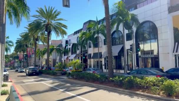 Polisbil Rodeo Drive Beverly Hills Los Angeles Usa November 2023 — Stockvideo