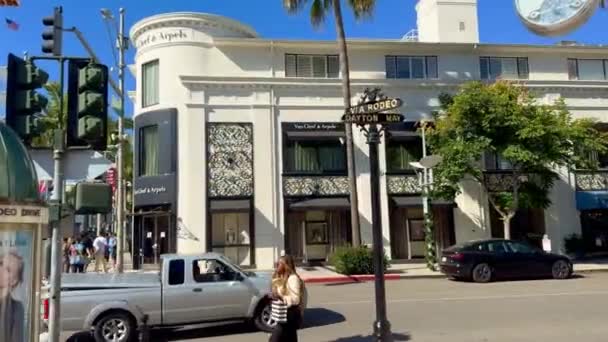 Rodeo Street Sign Beverly Hills Los Angeles États Unis Novembre — Video