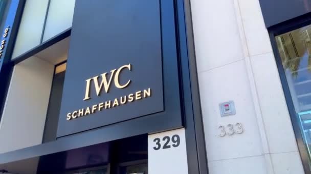 Iwc Store Rodeo Drive Beverly Hills Los Angeles Usa 2023 — Stock video