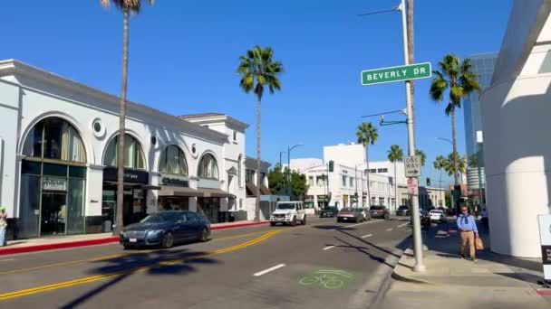Beverly Drive Cartello Stradale Beverly Hills Los Angeles Usa Novembre — Video Stock