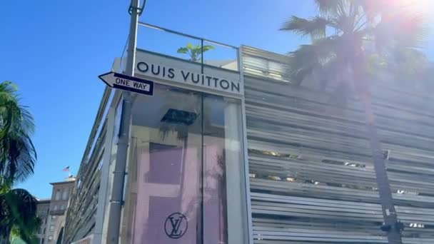 Louis Vuitton Mağazası Rodeo Drive Beverly Hills Los Angeles Abd — Stok video