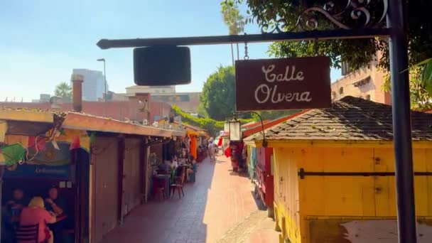Calle Olvera Famosa Calle Olvera Los Ángeles Los Ángeles Usa — Vídeos de Stock