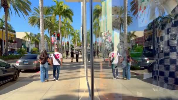 Shopping Rodeo Drive Beverly Hills Los Angeles Usa November 2023 — Stock Video