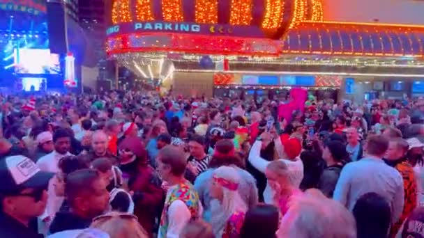 Хеллоуїн Вечірка Центрі Лас Вегаса Фрімонт Стріт Лас Вегас Vegas — стокове відео