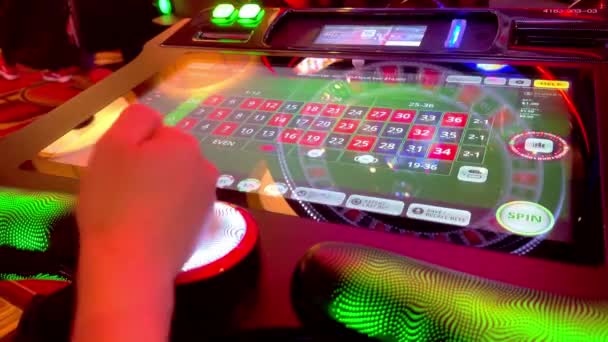 Jogos Azar Cassino Las Vegas Roleta Las Vegas Eua Outubro — Vídeo de Stock