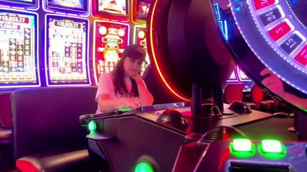 Glücksspiel Einem Casino Las Vegas Roulette Las Vegas Usa Oktober — Stockvideo