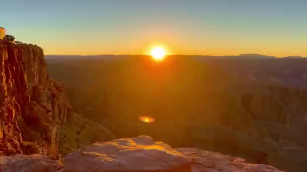 Pôr Sol Fantástico Sobre Magnífico Grand Canyon Fotografia Viagem — Vídeo de Stock