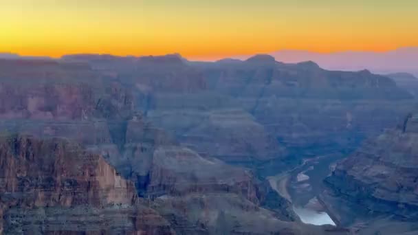 Φανταστικό Ηλιοβασίλεμα Πάνω Από Υπέροχο Grand Canyon Ταξιδιωτική Φωτογραφία — Αρχείο Βίντεο