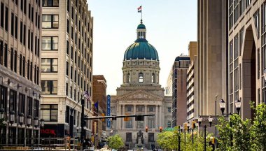 Indianapolis 'teki Indiana Eyalet Başkenti - INDIANAPOLIS, ABD - Haziran 05, 2023