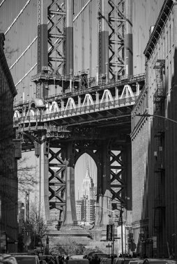 Manhattan Köprüsü 'nün Dumbo' dan bakış açısı - New York, Birleşik Devletler - 14 Şubat 2023