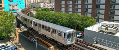 Chicago 'daki ünlü trenler - hava aracı fotoğrafçılığı - Chicago, ILLINOIS - Haziran 06, 2023