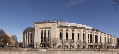 Yankee Stadyumu New York 'un geniş açılı manzarası - New York, Birleşik Devletler - 14 Şubat 2023