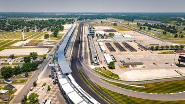 Yukarıdan Indianapolis Motor Yarış Pisti - Hava Aracı Fotoğrafçılığı - INDIANAPOLIS, INDIANA - 07 Haziran 2023