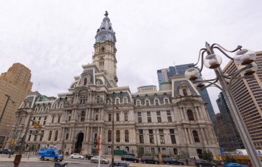 Şehir merkezindeki Philadelphia Belediye Binası - PHILADELPHIA, Birleşik Devletler - 14 Şubat 2023