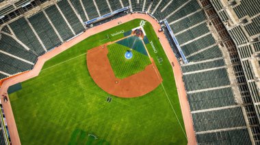 Detroit 'teki Comerica Parkı - hava aracı fotoğrafçılığı - DETROIT, MICHIGAN - 11 Haziran 2023