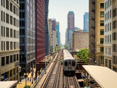 Chicago 'daki Adams Wabash Metro İstasyonu - Chicago, ABD - Haziran 06, 2023