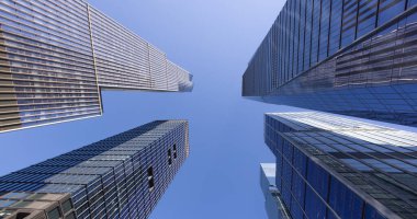 Hudson Yards 'daki yüksek binalar - Manhattan' daki gökdelenler - sokak fotoğrafçılığı