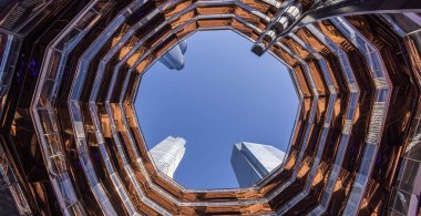 Hudson Yards Manhattan 'da modern mimari - The Vessel - NEW YORK, BİRLİK Devletler - 14 Şubat 2023