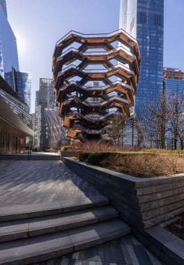 Hudson Yards Manhattan 'da modern mimari - The Vessel - NEW YORK, BİRLİK Devletler - 14 Şubat 2023