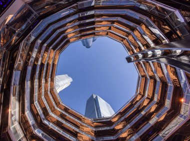 Hudson Yards Manhattan 'da modern mimari - The Vessel - NEW YORK, BİRLİK Devletler - 14 Şubat 2023
