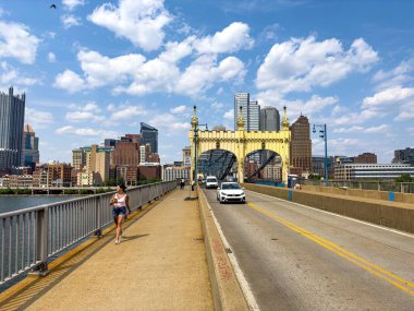 Smithfield St Bridge in Pittsburgh - PITTSBURGH, USA - JUNE 05, 2023 clipart