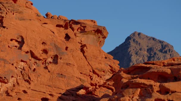 Det Typiske Landskab Med Røde Klipper Sandsten Arizona Ørkenen Rejsefotografier – Stock-video