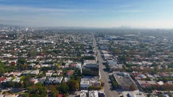 Політ Над Західною Голлівудом Лос Анджелес Дронні Кадри Аерофотозйомка — стокове відео