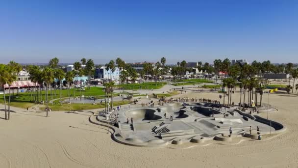 Aerial View Venice Beach California Ocean Front Walk Los Angeles — Stock videók