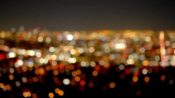 Unscharfe Beleuchtung Der Stadt Los Angeles Der Nacht Reisefotos — Stockvideo