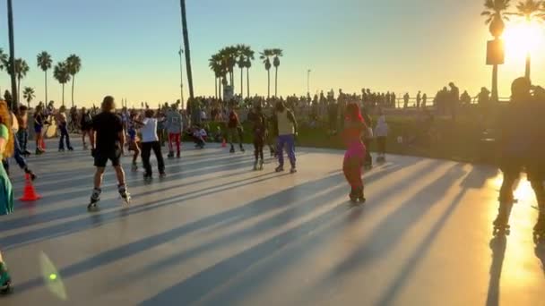 Skaterpark Venice Beach Los Angeles Popular Place Los Angeles Usa — стоковое видео