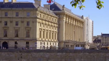 Paris Şehir Sarayı, Palais-de-la-cite with Justice Palace - PARIS, FRANCE - SEPTEMBER 04, 2023