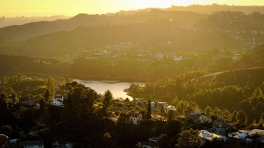 Göl Hollywood hava görüntüsü - Los Angeles İHA görüntüleri - hava fotoğrafçılığı