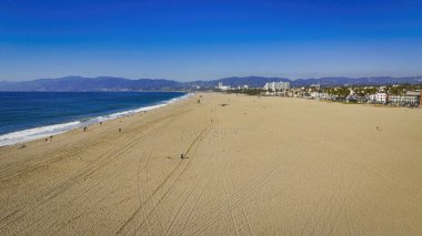 Venedik Plajı California yukarıdan güneşli bir günde Los Angeles Drone 'un hava fotoğrafçılığı