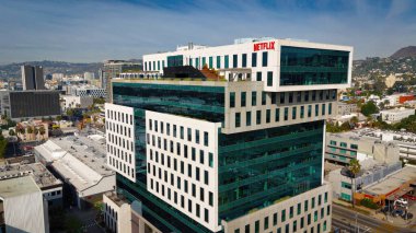 Netflix Şirketi - Los Angeles 'taki genel merkez binaları - Los Angeles İHA görüntüleri - LOS ANGELES, ABD - 5 Kasım 2023