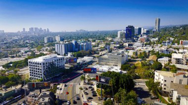 Los Angeles üzerinden uçuş - Los Angeles İHA görüntüleri - LOS ANGELES, ABD - 5 Kasım 2023