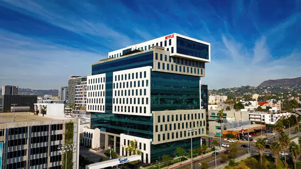 Netflix Hovedkvarter Los Angeles Utsikt Ovenfra Los Angeles Drone Opptak – stockfoto