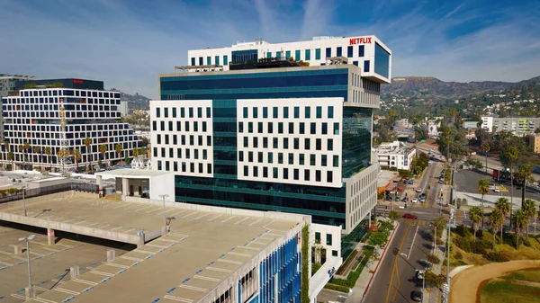 Ilmakuva Netflixin Pääkonttorista Los Angelesissa Los Angeles Drone Videomateriaali Los — kuvapankkivalokuva